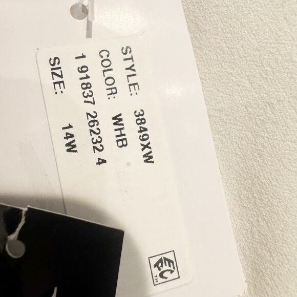 XSCAPE White/Black Off-The-Shoulder Colorblocked High Slit Gown Size 14W NWT - Picture 9 of 10